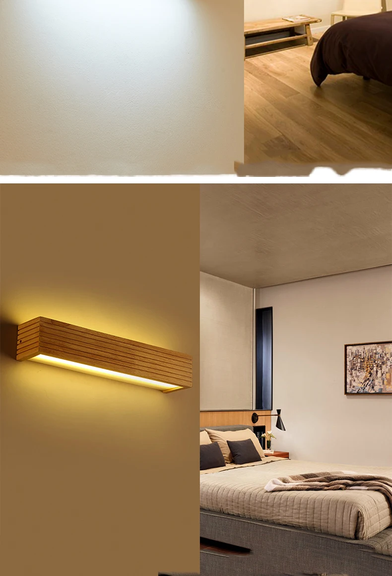 Скандинавский современный настенный светильник креативный деревянный настенный светильник лестница прикроватная ванная комната 10W6w8w
