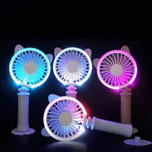 Портативный USB портативный мини-вентилятор с Светодиодный Ночник настольный вентилятор с лампами для летнего наружного кулера 1000 мАч батарея