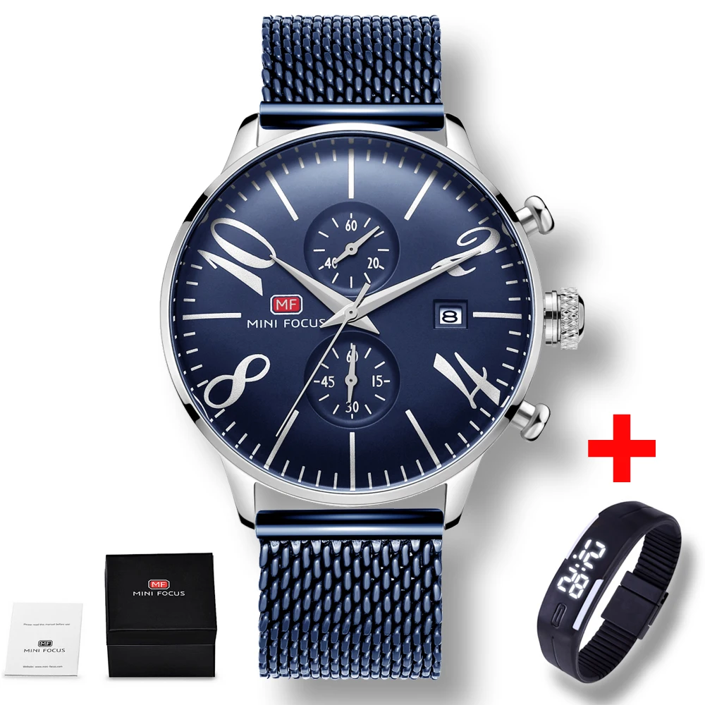Acheter Chaude Dropship Synchronisé multi fonction Chronographe En Acier Inoxydable Montres Hommes Mode Casual Sport Hommes Montre Bracelet Bracelet