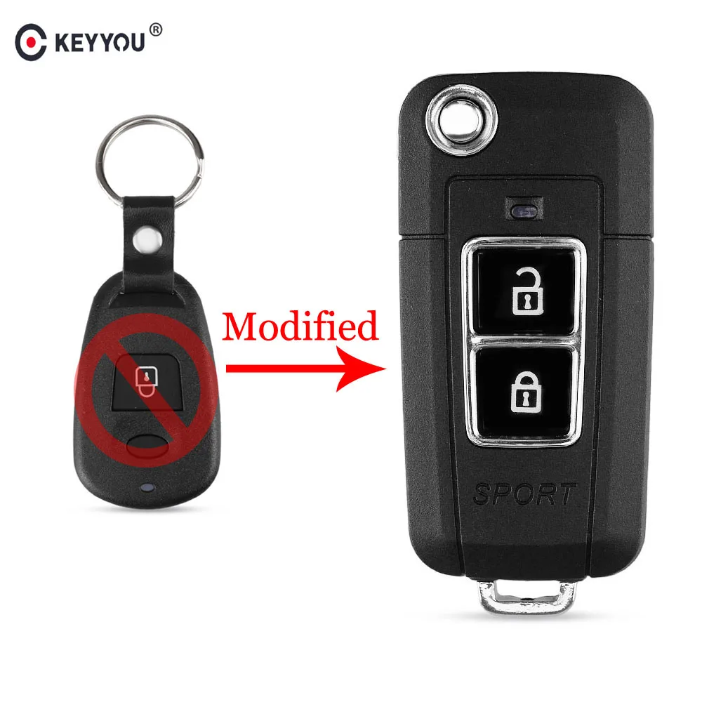 KEYYOU для Hyundai Elantra после 2004 года 2 кнопки модифицированный чехол автомобильного