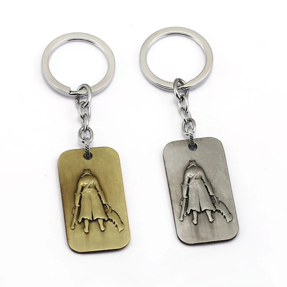 

Bloodborne Keychain Cool Dog Tag Key Ring Holder Metal Fashion Car Bag Chaveiro Key Chain Pendant Game Jewelry