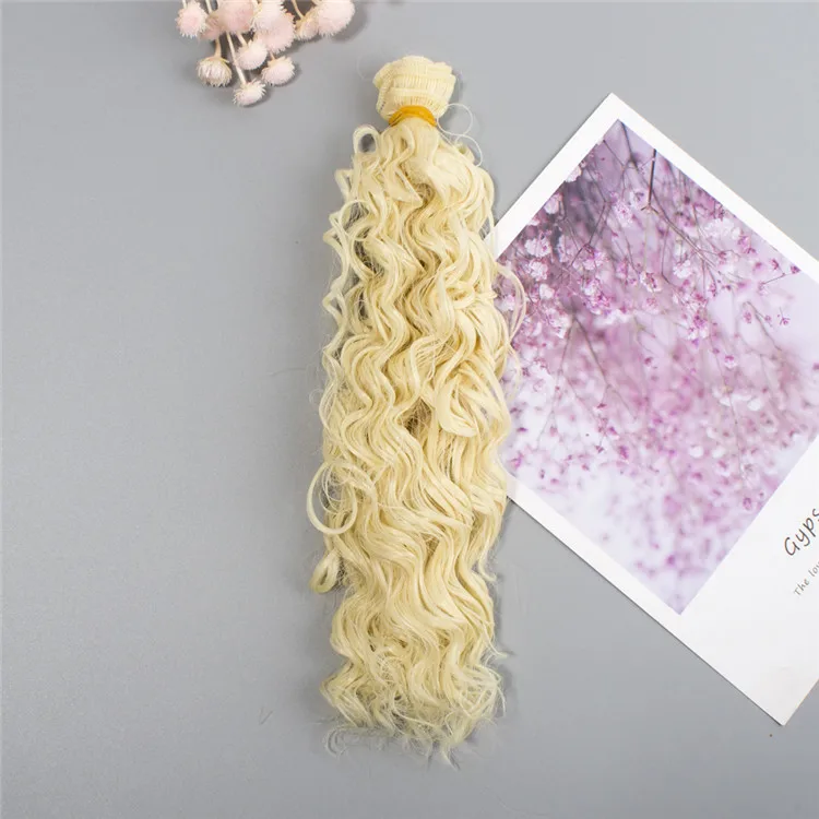 15 см натуральный цвет волос кусок термостойкие волокна афро наращивание волос для BJD SD куклы DIY парик волос - Цвет: 88