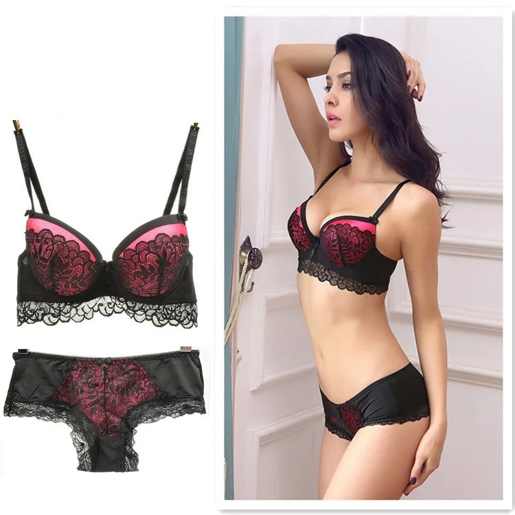 Bra set Lace Lingerie Set Bra and Panty Set Sexy Push Up Bras B C Cup Lingerie Set Intimates Underwear Women Set Plus Size