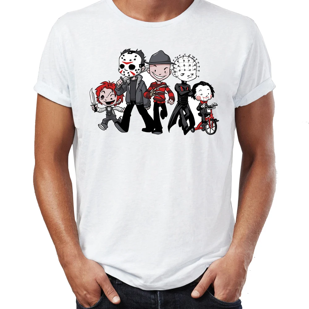 Мужская футболка Jigsaw Saw Jason Friday The 13th Chucky Horror Friends Artsy Awesome Art с принтом | одежда