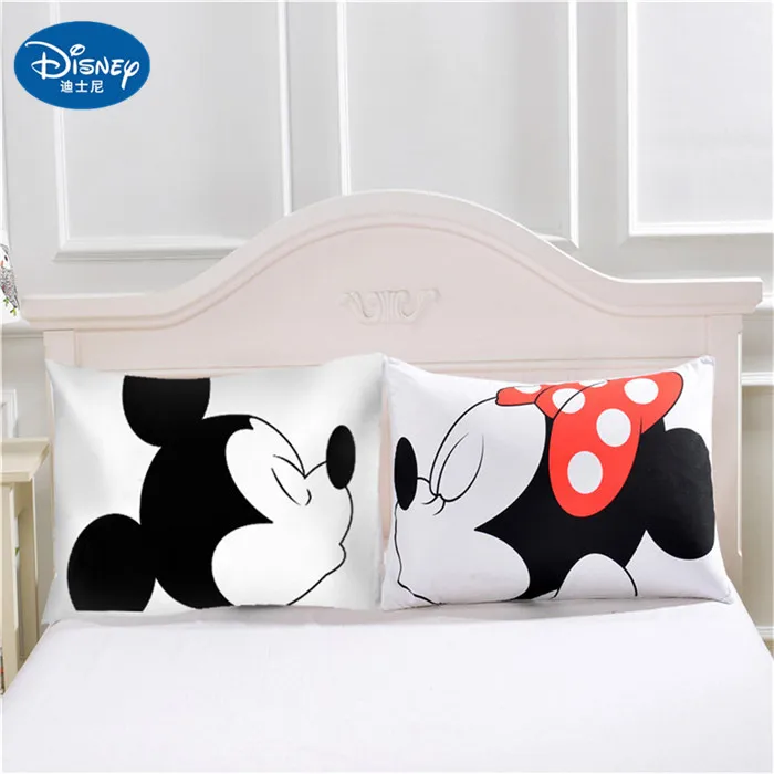 3pcs Black White Bedding Set Mickey Minnie Duvet Cover Home textile Couple wedding Quilt Set Adult Double Bedding Sheets gift