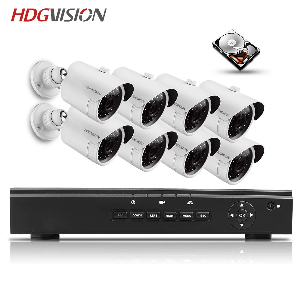 Hdgvision 48 В 8ch 1080 P Full HD видеорегистратор комплект POE CCTV Системы открытый 2.0mp IP Камера