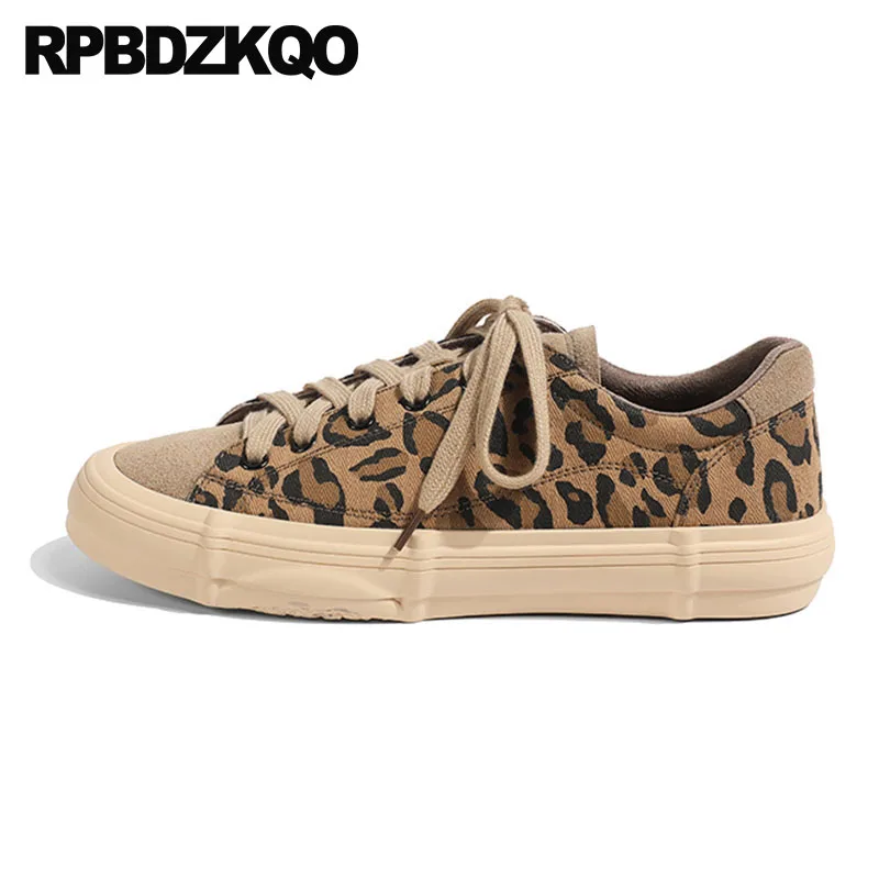 

Harajuku Leopard Print Patent Leather 2019 Canvas Suede Designer Shoes Women Luxury Ladies Flats Sneakers Trainers Chic Genuine