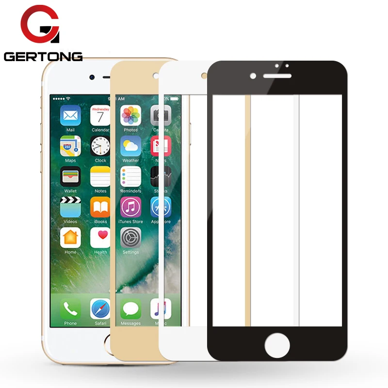 

GerTong 2.5D Full Cover Tempered Glass For iPhone 6 6s 7 8 Plus 5 5S SE Premium Screen Protector Toughened Protective Cover Film