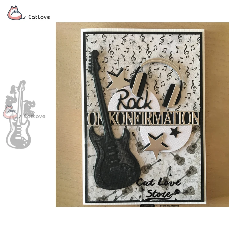 

Guitar Musical Metal Cutting Dies Stencils For DIY Scrapbooking Paper Card Decorative Craft Dies Embossing Die Cuts New 2019