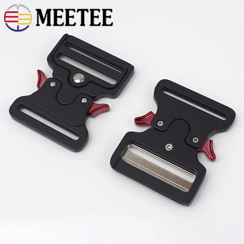 

Meetee ID50mm Thicking Metal Release Buckle for Waist Belt Safety Canvas Bands Hooks Clips DIY Outdoor Luggage Supplies YK201