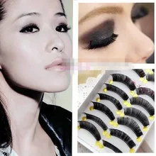 2016 hot sale 10Pairs/box Hand made Thick false eyelashes Natural Long Thick Cotton Stem Beauty Health Makeup Free shipping