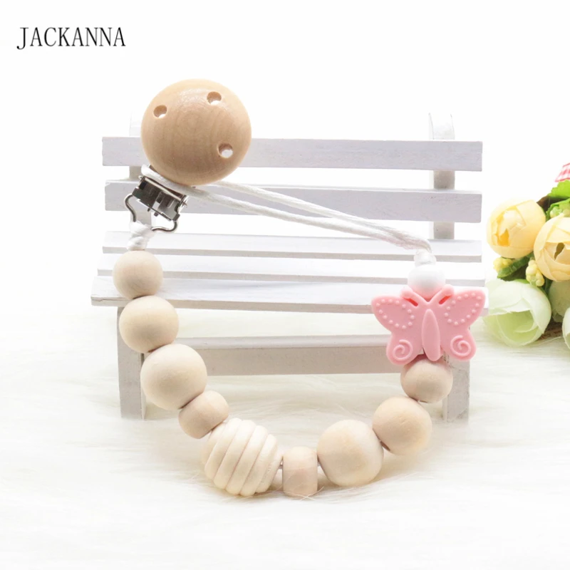

Butterfly Baby Pacifier Chain Safe Teething Chain Infant Nipple Soother Holder Chain BPA Free Newborn Baby Pacifier Clips