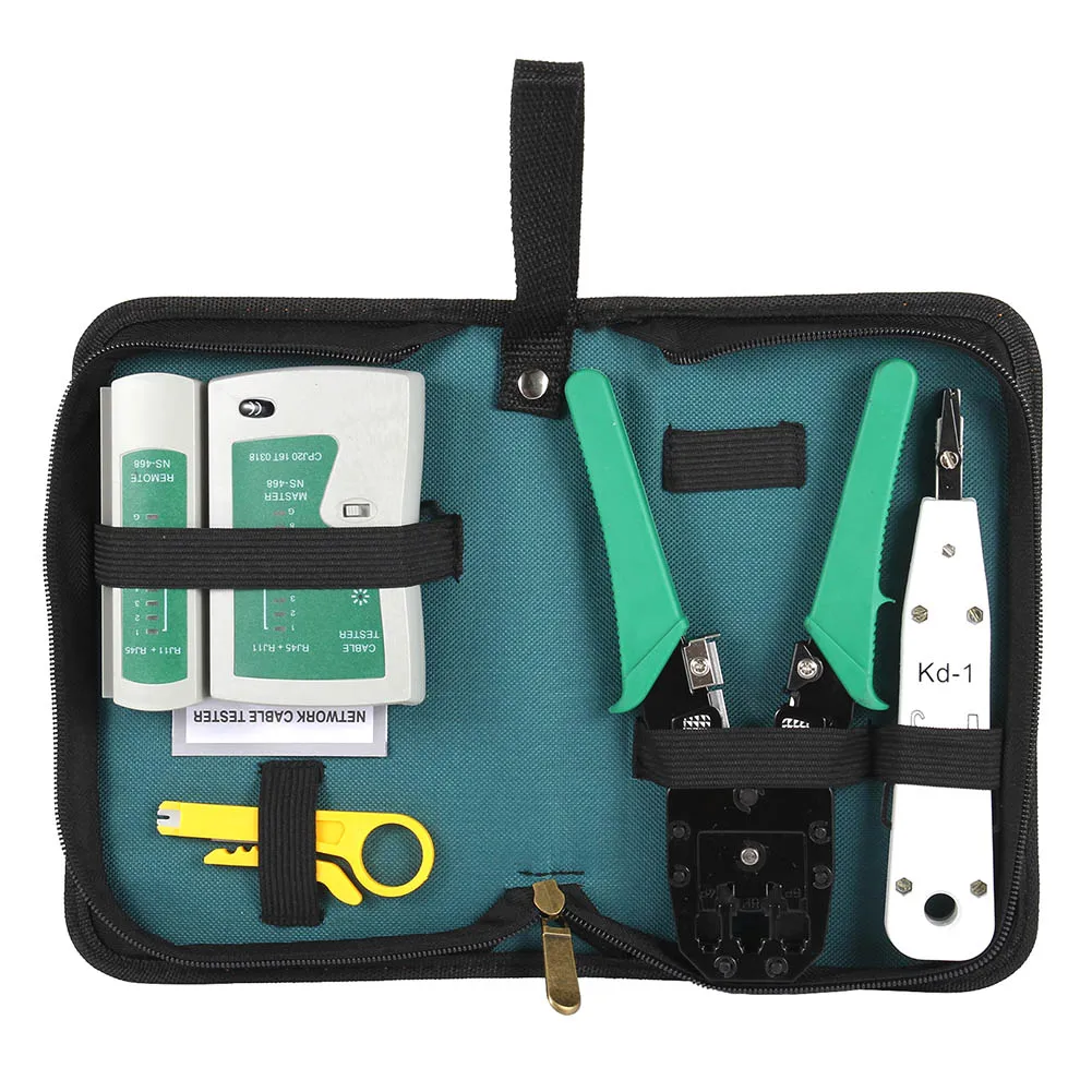 

1Set Ethernet Cable Tester RJ45 Kit Crimper Crimping Tools Punch Down RJ11 Cat6 Wire Detector ALI88