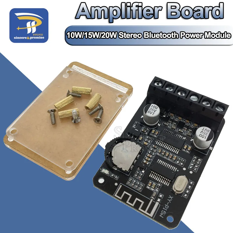 

10W/15W/20W Stereo Bluetooth Power Amplifier Board 12V/24V High Power Digital Amplifier Module XY-P15W
