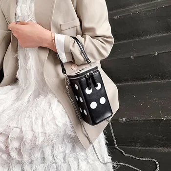 

Women Dot Handbag Vintage Small Square Bag Female Shoulder Bags Causal Chain Lady's Crossbody Bag Party Evening Clutch Bolsa
