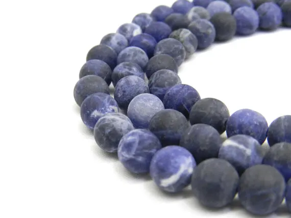 

Sodalite Beads,Gem stone Matte Beads for Jewelry Making,Blue Beads Natural Beads,Frosted Bead,6-12mm 1strand bead