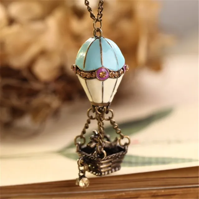 Best Product 8SEASONS Fashion Jewelry Metal Hot Air Balloon Dog Pendant Sweater Chain Vintage Necklace Trendy Jewelry Unique Gift, 1 Piece