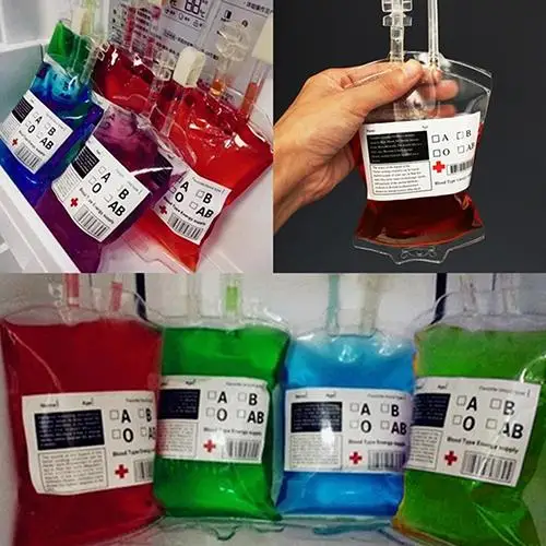 

Halloween Party Vampire Cosplay Transparent Drink Blood Bag Beverage Bottle ！