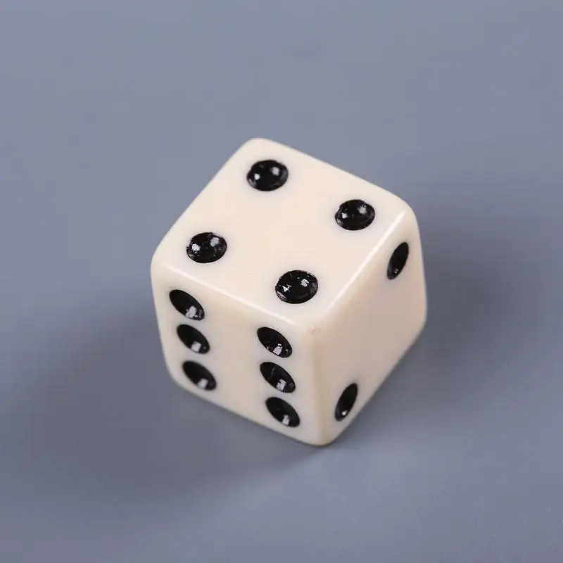 

10Pcs/Lot Dices Plastic Gambling Game Six Sided Square Opaque Die 12mm Black With White Pips Game Accessories Puzzle Dice