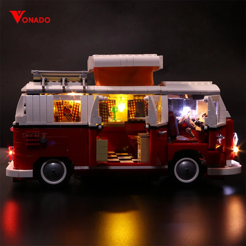 

Led Light Set For Lego 10220 Compatible 21001 Creator Volkswagen T1 Camper Van Building Blocks Bricks Toy(LED light+Battery box)