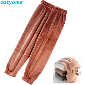 

Cutyome Children Fleece Pants Winter Toddler Kids Casual Trousers Velvet Warm Thickening Pant Teenage Boys Girls Clothing 12 14Y
