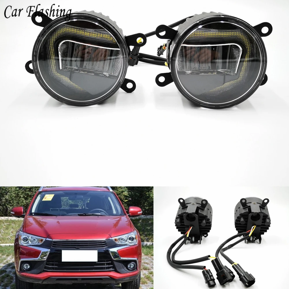 

3-IN-1 Functions Auto LED DRL Daytime Running Light Car Projector Fog Lamp with yellow signal For Mitsubishi ASX 2011-2018