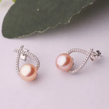 

ZHAO select color Natural pearl earrings 8-9 mm 925 silver