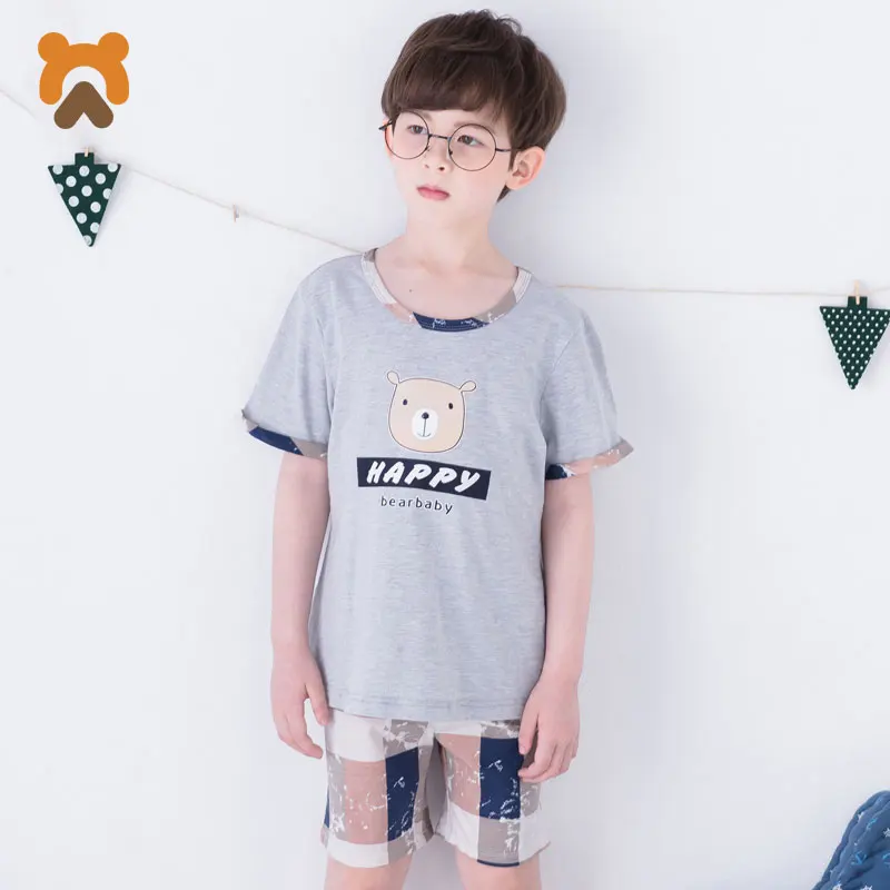 

Baby Boys Short Clothes Sets Cotton Summer Children T-Shirt+Pants 2 Pcs Teenagers Pajama Sleepwear Clothing Set Pyjamas For Kids