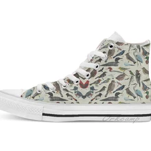 Птица, Высокие парусиновые туфли на плоской подошве; повседневная обувь на заказ; Прямая