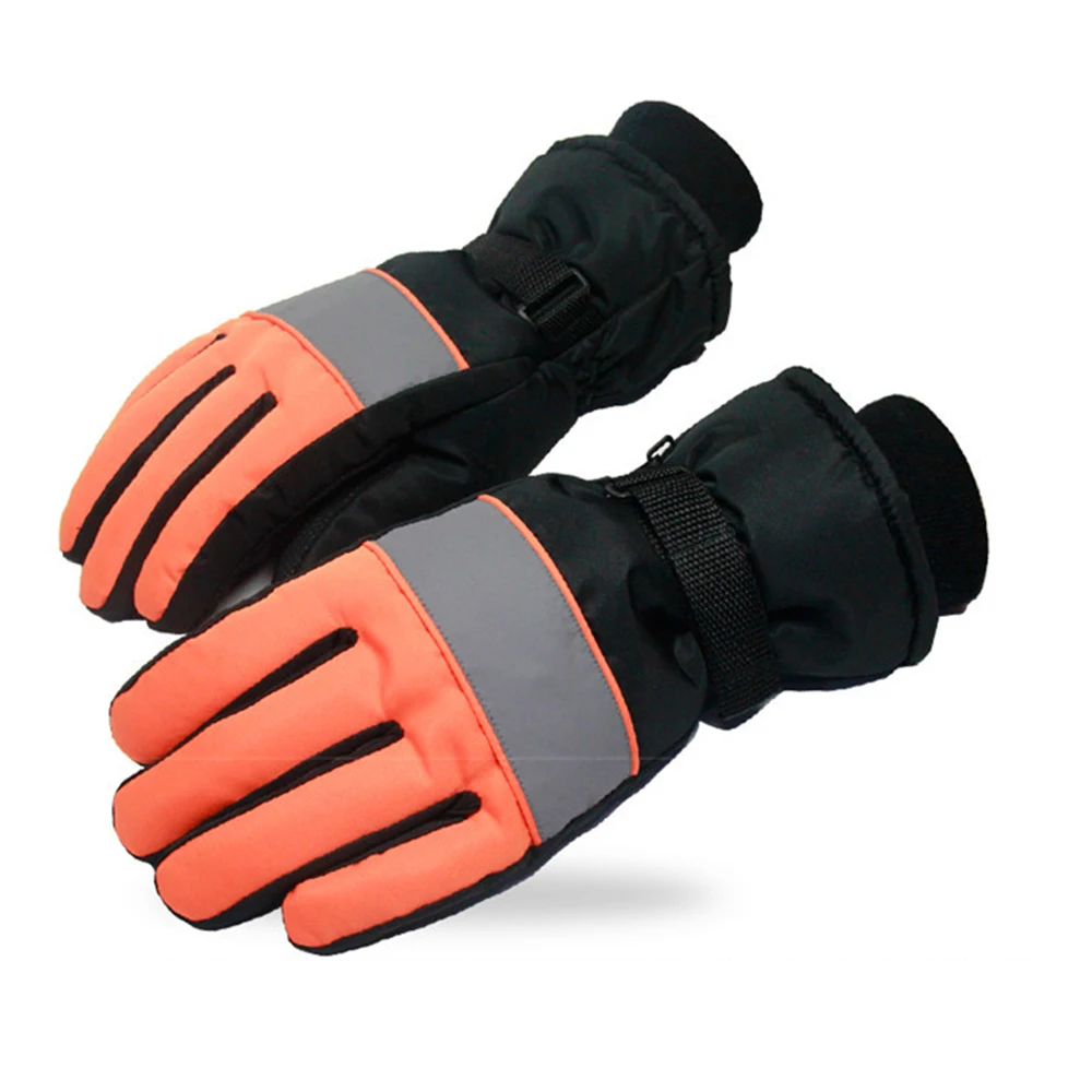 1 Pair Winter Warm Full Finger Skiing Gloves Ski Snowboard Waterproof Windproof Adjustable Strap