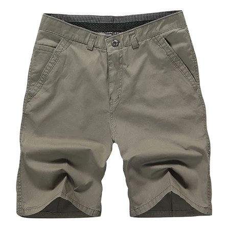 Горные новые летние мужские хлопковые шорты, одноцветные повседневные мужские деловые шорты, мягкие тонкие Брендовые мужские пляжные шорты, SA179 - Цвет: Dark Khaki
