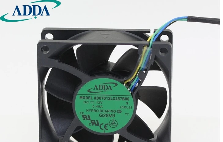 1pcs AD07012LX257B00 0.45A 7CM 7025  DC 12V 4 wire PWM server inverter cooling fan