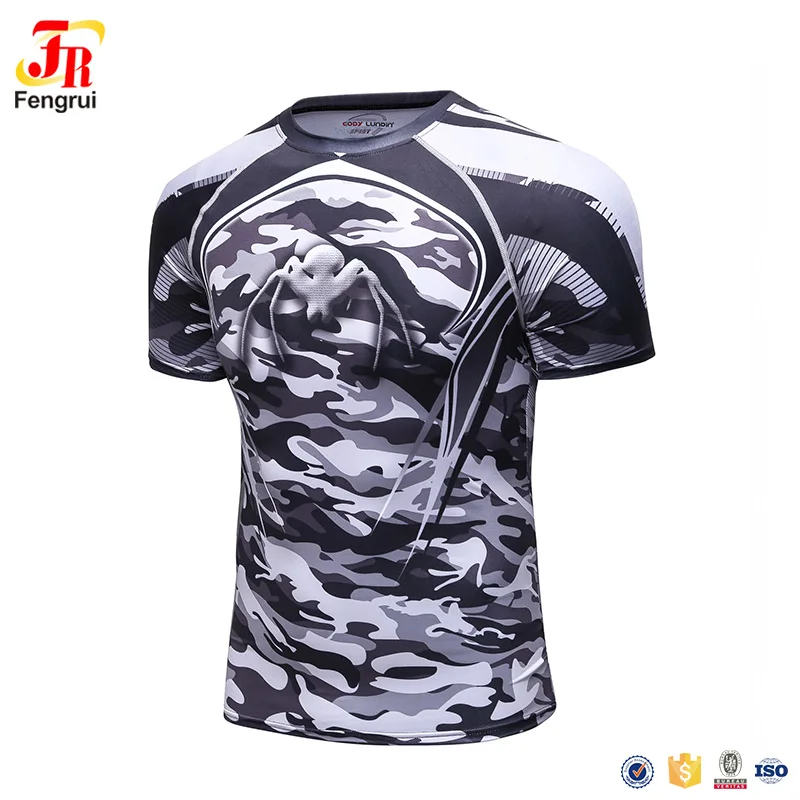 Male Slim Fitting Crew Neck 3D Sublimation Printed Martial Arts Wear
