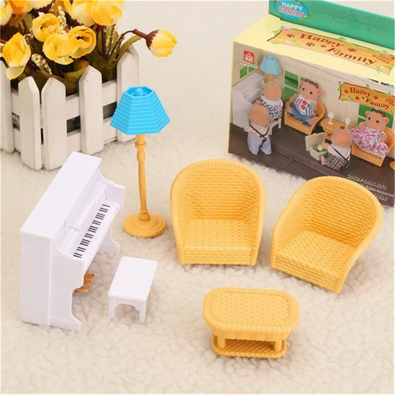 حار بيع DIY مصغرة بيت الدمية مجموعة اثاث المطبخ المعيشة الحمام لعب الاطفال لعبة ديكور للأطفال دمية لعبة