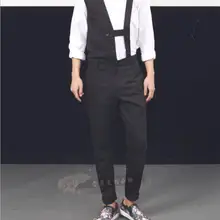 27~ 44! Новая мужская одежда плюс размер молодой стиль стилист волос модные брюки модные сиамские штаны с низкой посадкой костюм
