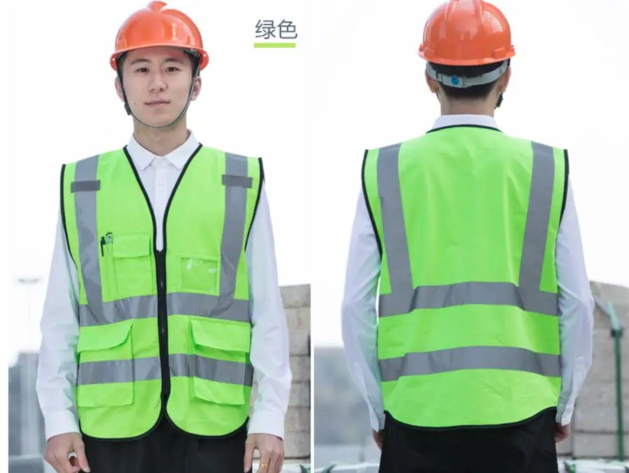 

Work safe reflective vest, multi-color multi-pocket public places work uniforms, customize print logo.