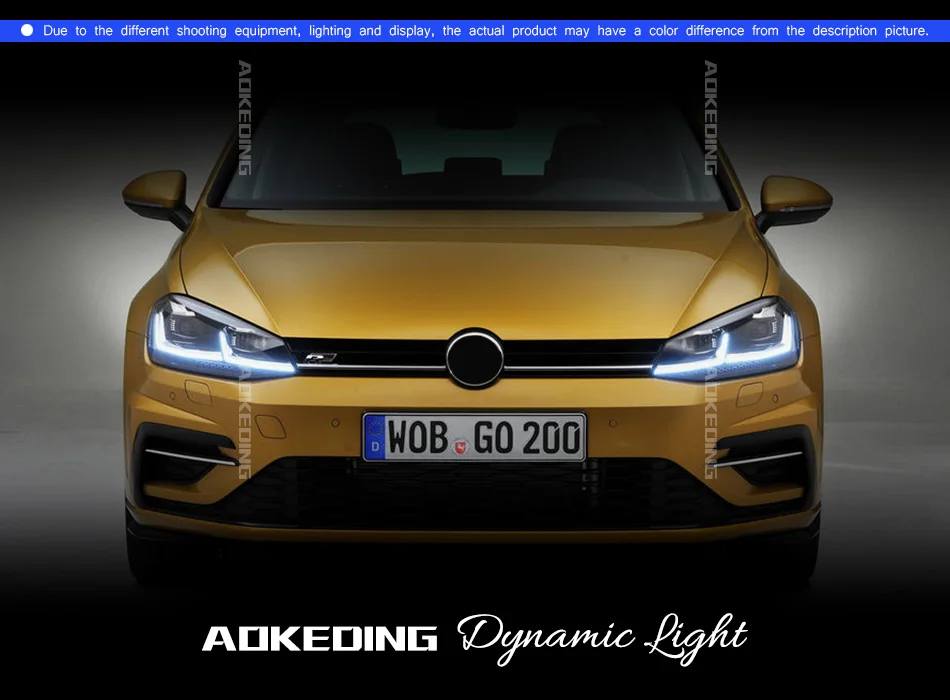 AKD автомобильный Стайлинг для VW Golf 7,5 светодиодный фонарь Golf 7 фары DRL HID фара динамический сигнал Биксеноновые аксессуары