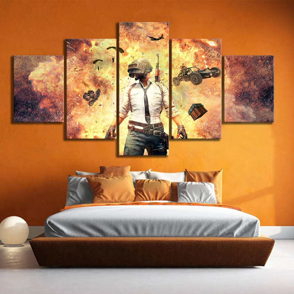 

Wall Artwork Pictures HD Prints 5 Pieces Game Pubg Poster Home Decoration Modern Canvas Paintings Modular Framed For Living Room