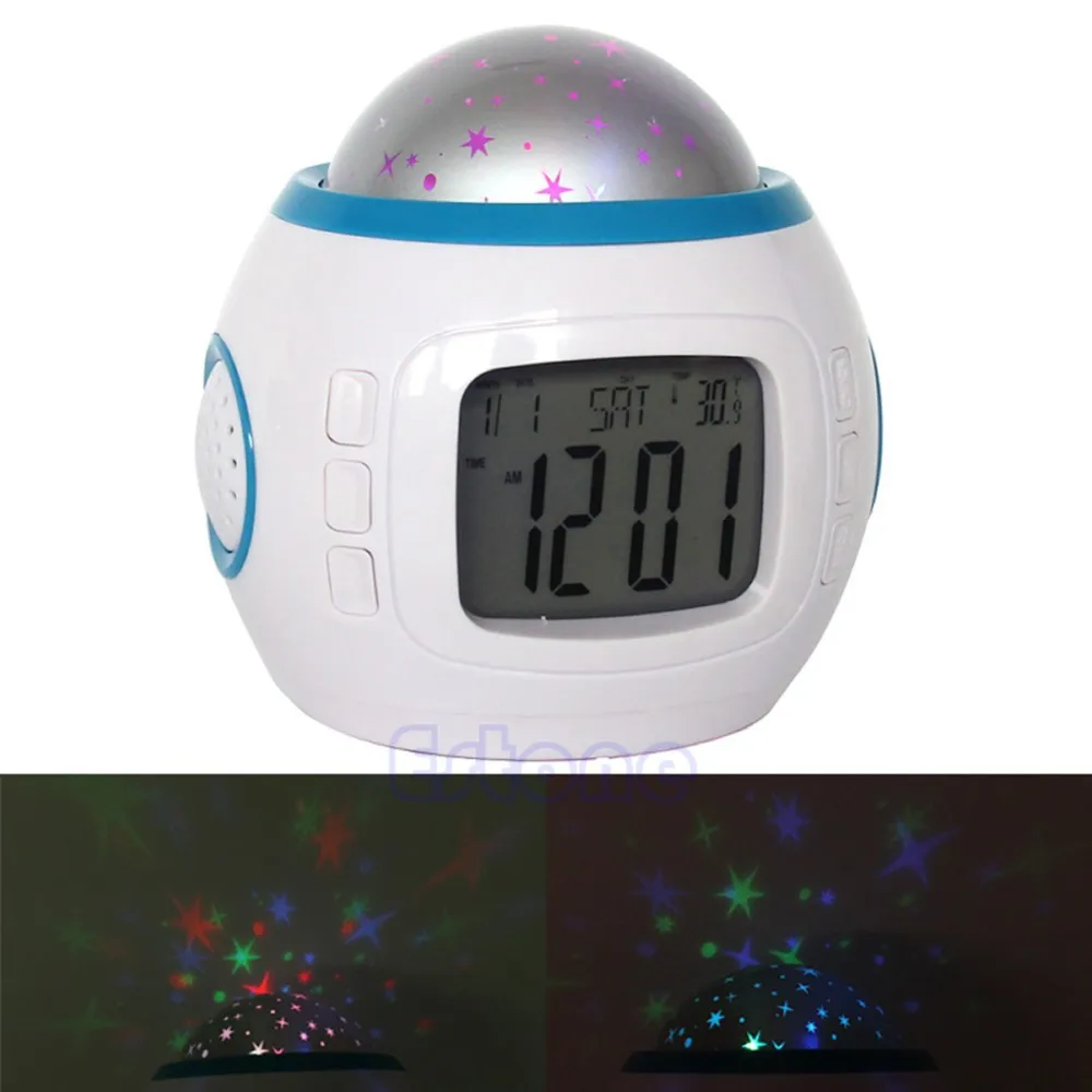 Детская комната небо ночник Звезда проектор лампа спальня музыка сигнализация Clock-S127