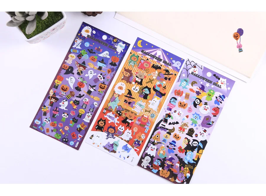 Dia das Bruxas Lote Kawaii Papelaria Adesivos Diário Engraçado Decorativo Móvel Scrapbooking Faça Você Mesmo Artesanato 20 Pçs - 1 18 Cheap Adesivos