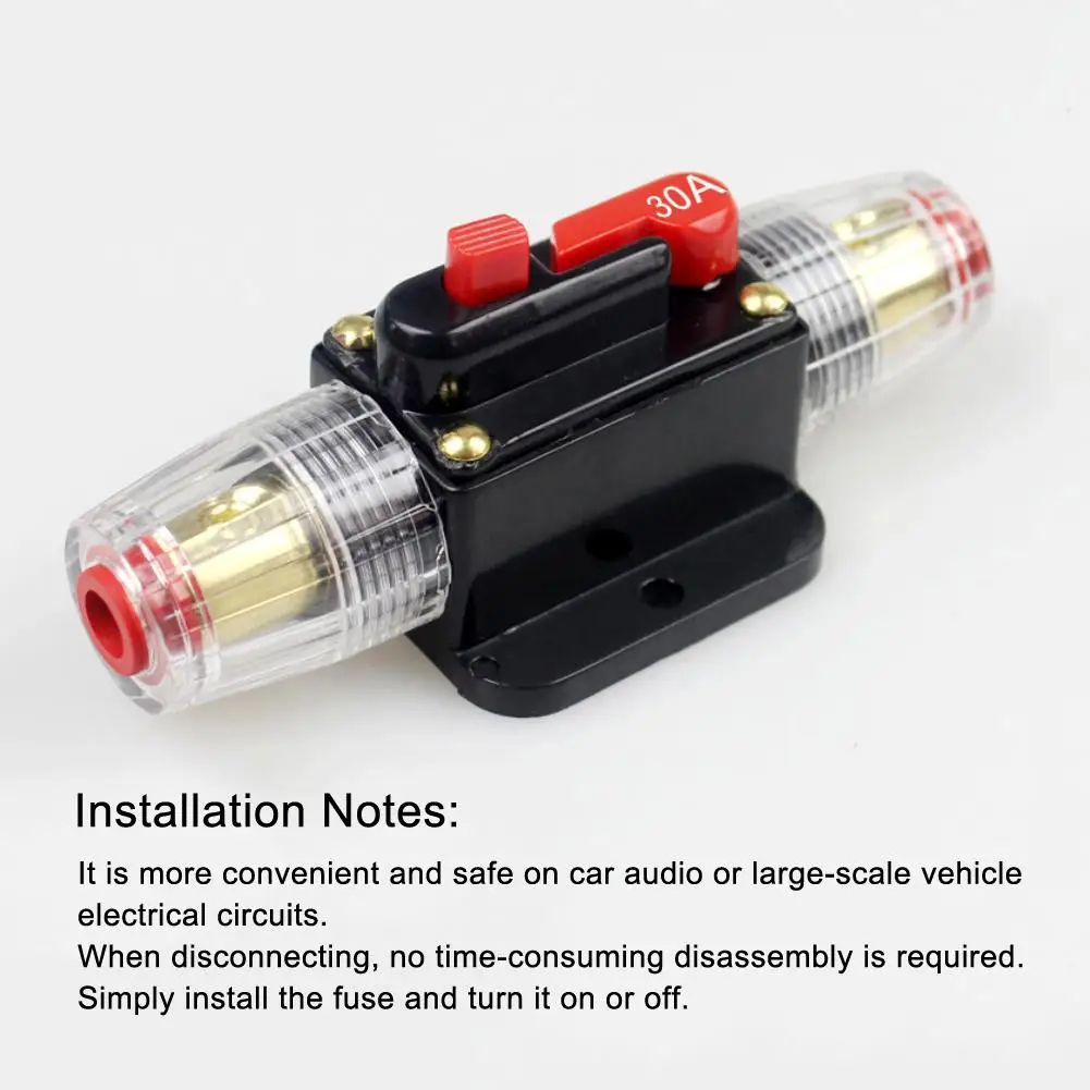 10A-100A Car Audio Inline Circuit Breaker Fuse Holder Manual Reset Switch