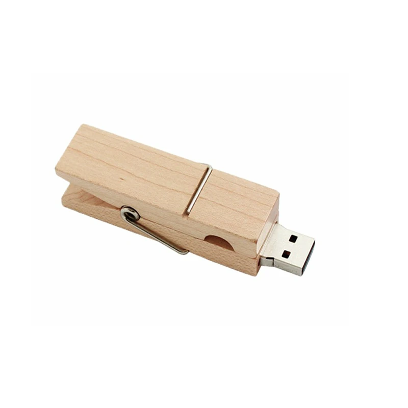 

100% real capacity Wooden clip usb flash drive funny pen drive 64gb 8gb 32gb 16gb 4GB pendrive memory stick U disk classic gitf