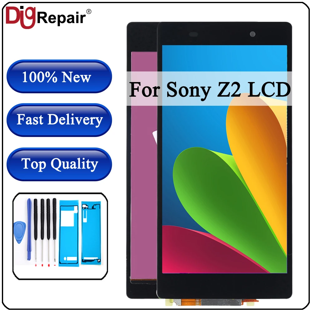

AAA Black For SONY Xperia Z2 lcd L50W D6502 D6503 Display Touch Screen Digitizer Replacement parts D6503 lcd For Sony Z2 lcd
