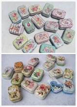 A Box Of 32 Mini Beautiful Flowers Tin Metal Box Sealed Jar Packing Boxes Home Small Storage Organizer For Jewelry Kids Toy Gift ttlife colorful mini tinplate metal box sealed jar packing boxes jewelry candy box small storage cans coin earrings gift box new