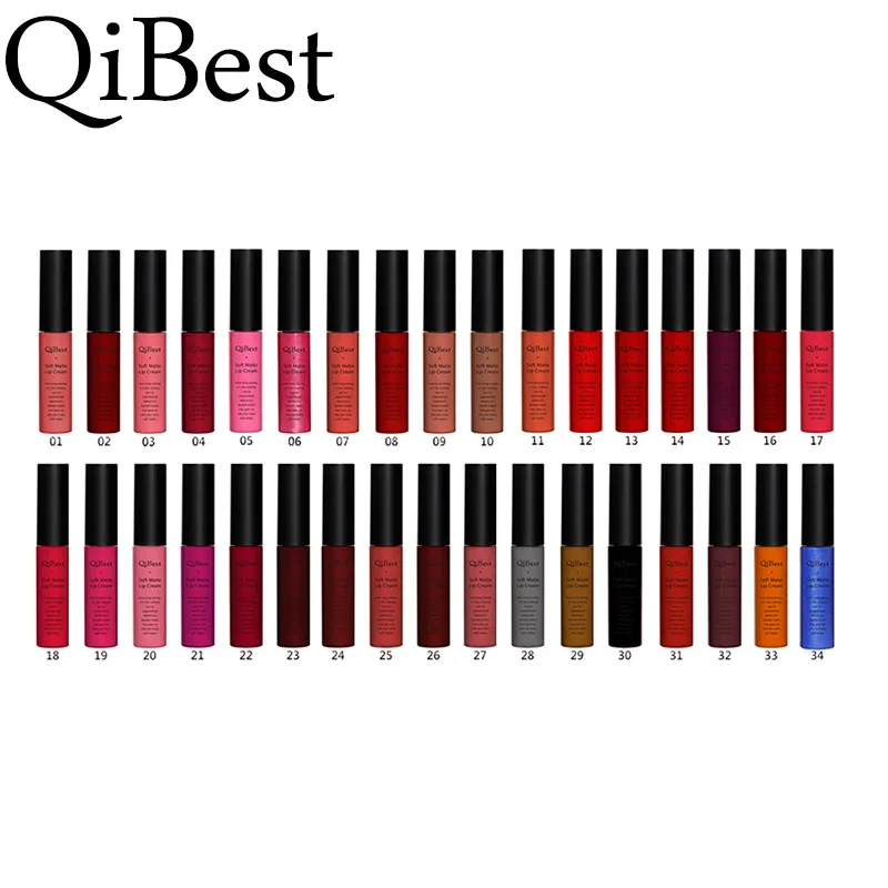 Qibest Lip Makeup Kits Lip Gloss Matte Waterproof Liner Pencil Liquid