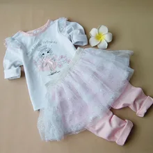 Комплект одежды с блестками для маленьких девочек, футболка с длинными рукавами и юбка, штаны, комплекты для девочек, костюм принцессы, одежда для детей