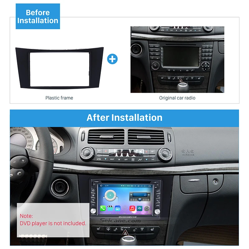 Seicane 2Din установка автомобиля Радио панель фасции стерео рамка для Mercedes BENZ E класс W211 CD отделка DVD плеер крышка комплект