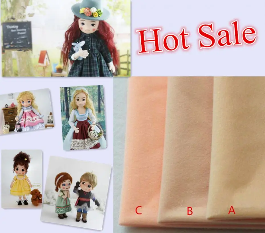 50*150cm Doll Skin Fabric Meter Plush Fleece Fabri...