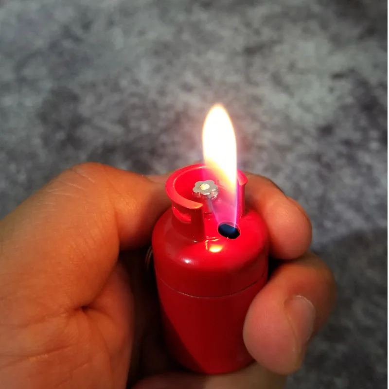 

Cigarette Accessories Mini Inflatable Butane Lighter Gas Tank Model Fire Starter Portable Pendant For Men Collection Gifts