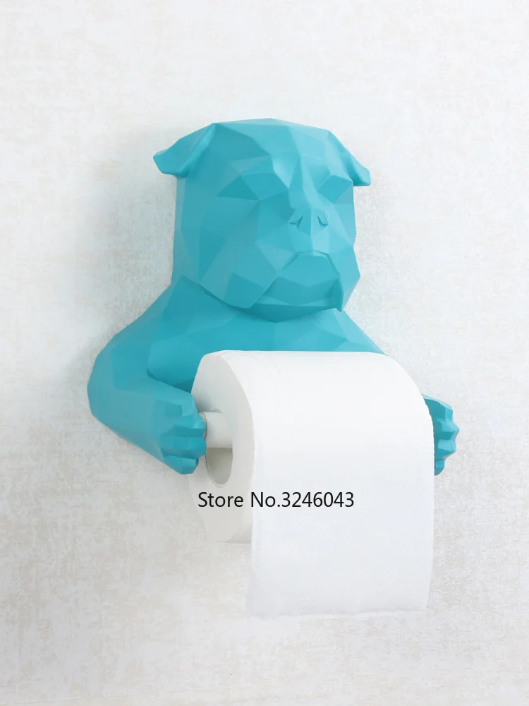 Нордическая креативная бумажная вешалка для полотенец, настенный держатель для ванной комнаты, Домашний Персональный милый геометрический держатель для бумажных рулонов с изображением собаки